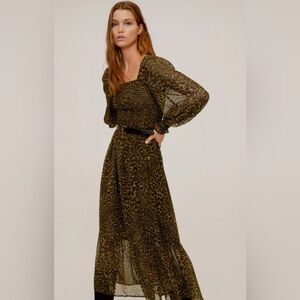 Mango leopard print dress